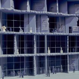 Model, detail of facade.