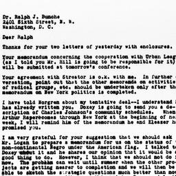 Letter from Gunnar Myrdal t...