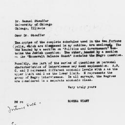 Letter from Rowena Wyant to...