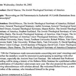 Minutes, 2002-10-16. The St...