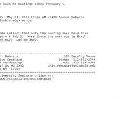 Correspondence, 2002-05-03....