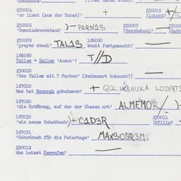 Western questionnaire, answ...
