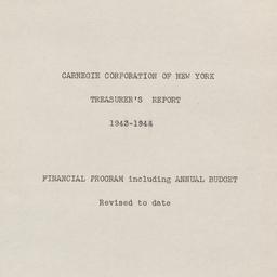 Treasurer's Report, 194...