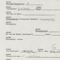 Western questionnaire, answ...