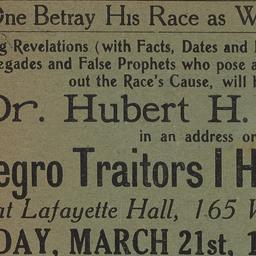 Negro Traitors I Have Known...