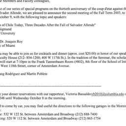 Announcements, 2003-10-09. ...
