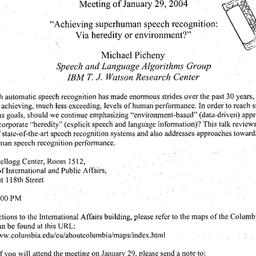 Announcements, 2004-01-29. ...