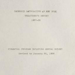 Treasurer's Report, 193...