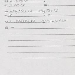 Eastern questionnaire, answ...
