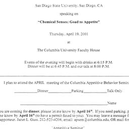 Announcements, 2001-04-19. ...