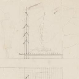 Fireplace grate plan, eleva...