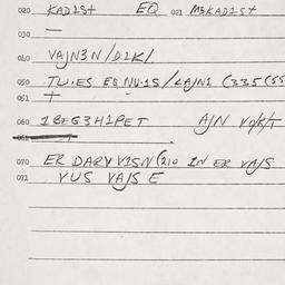 Eastern questionnaire, answ...