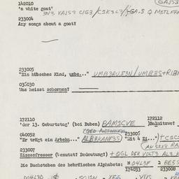 Western questionnaire, answ...