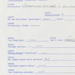Western questionnaire, answ...