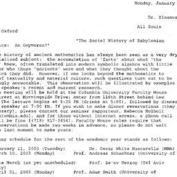 Announcements, 2003-01-27. ...