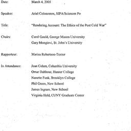 Minutes, 2005-03-03. Politi...