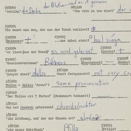 Western questionnaire, answ...