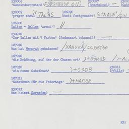 Western questionnaire, answ...