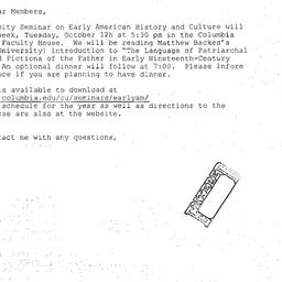 Announcements, 2004-10-12. ...