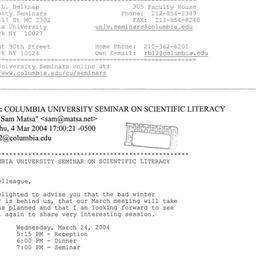 Announcements, 2004-03-24. ...