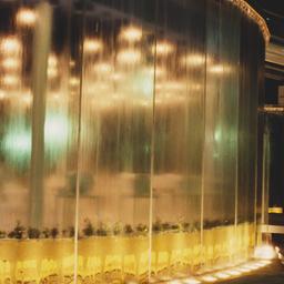 Exterior view, illuminated ...