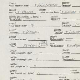 Western questionnaire, answ...