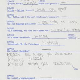Western questionnaire, answ...