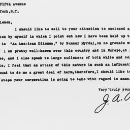 Letter J.A. Rogers to Carne...
