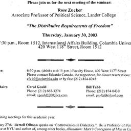 Announcements, 2003-01-30. ...