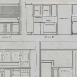 Kitchen elevations, plan