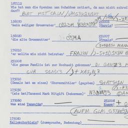Western questionnaire, answ...