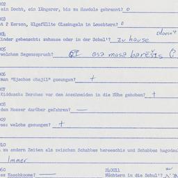 Western questionnaire, answ...