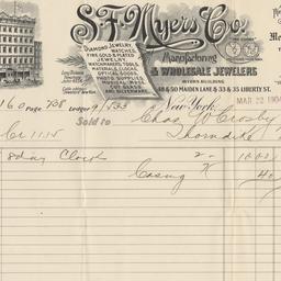 S. F. Myers & Co. Bill ...