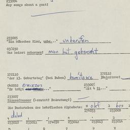Western questionnaire, answ...