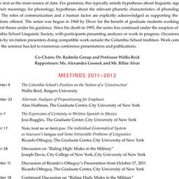 Schedules, Columbia School ...