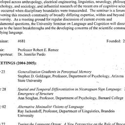 Schedules, Language and Cog...