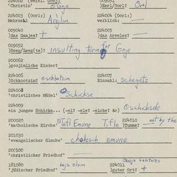Western questionnaire, answ...