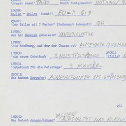 Western questionnaire, answ...