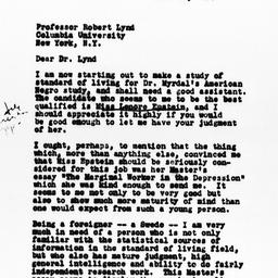 Letter from Richard Sterner...