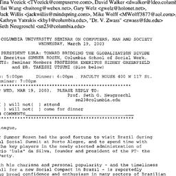 Announcements, 2003-03-19. ...