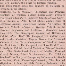 The Field of Yiddish