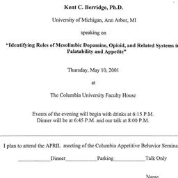 Announcements, 2001-05-10. ...