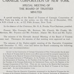 Board Meeting, 12/14/1921