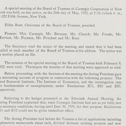 Board Meeting, 5/24/1922