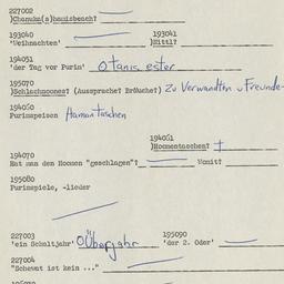 Western questionnaire, answ...