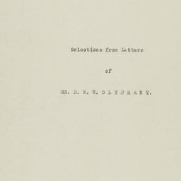Selections from letters of ...