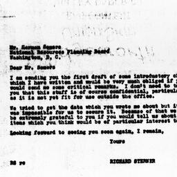 Letter from Richard Sterner...