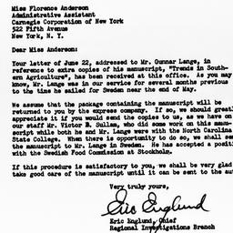 Letter from Eric Englund to...