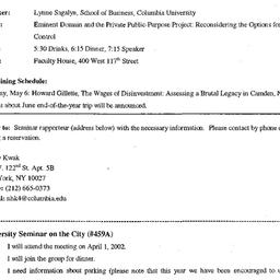Announcements, 2002-04-01. ...