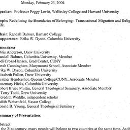 Minutes, 2004-02-23. Religi...